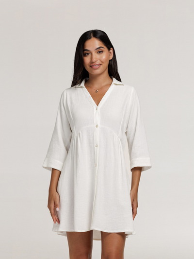 Bria Mini Cotton Dress Coconut