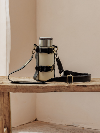 Image features Walkabout Leather Bottle Holder in Black