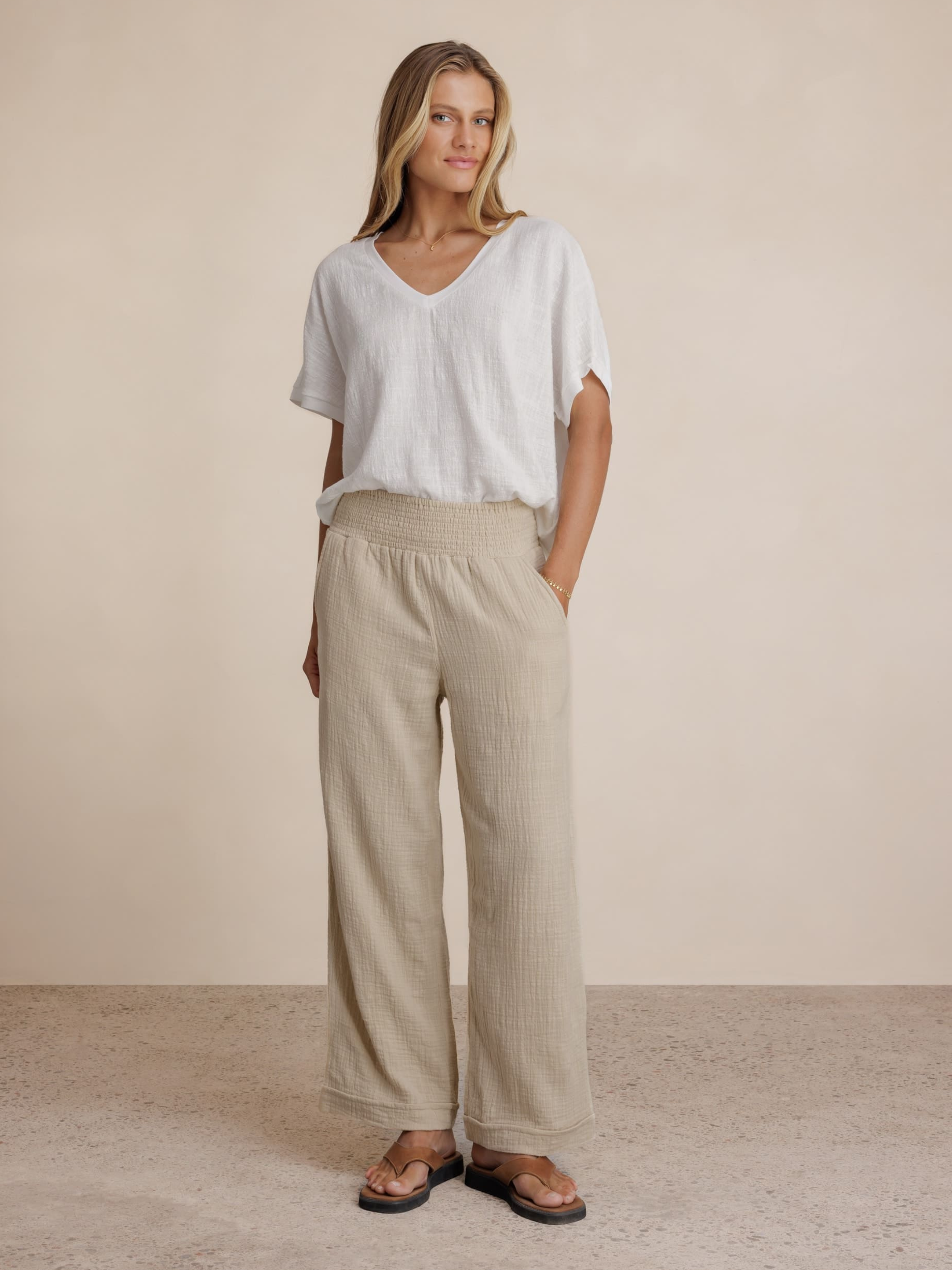 Sancia Cotton Pants Stone