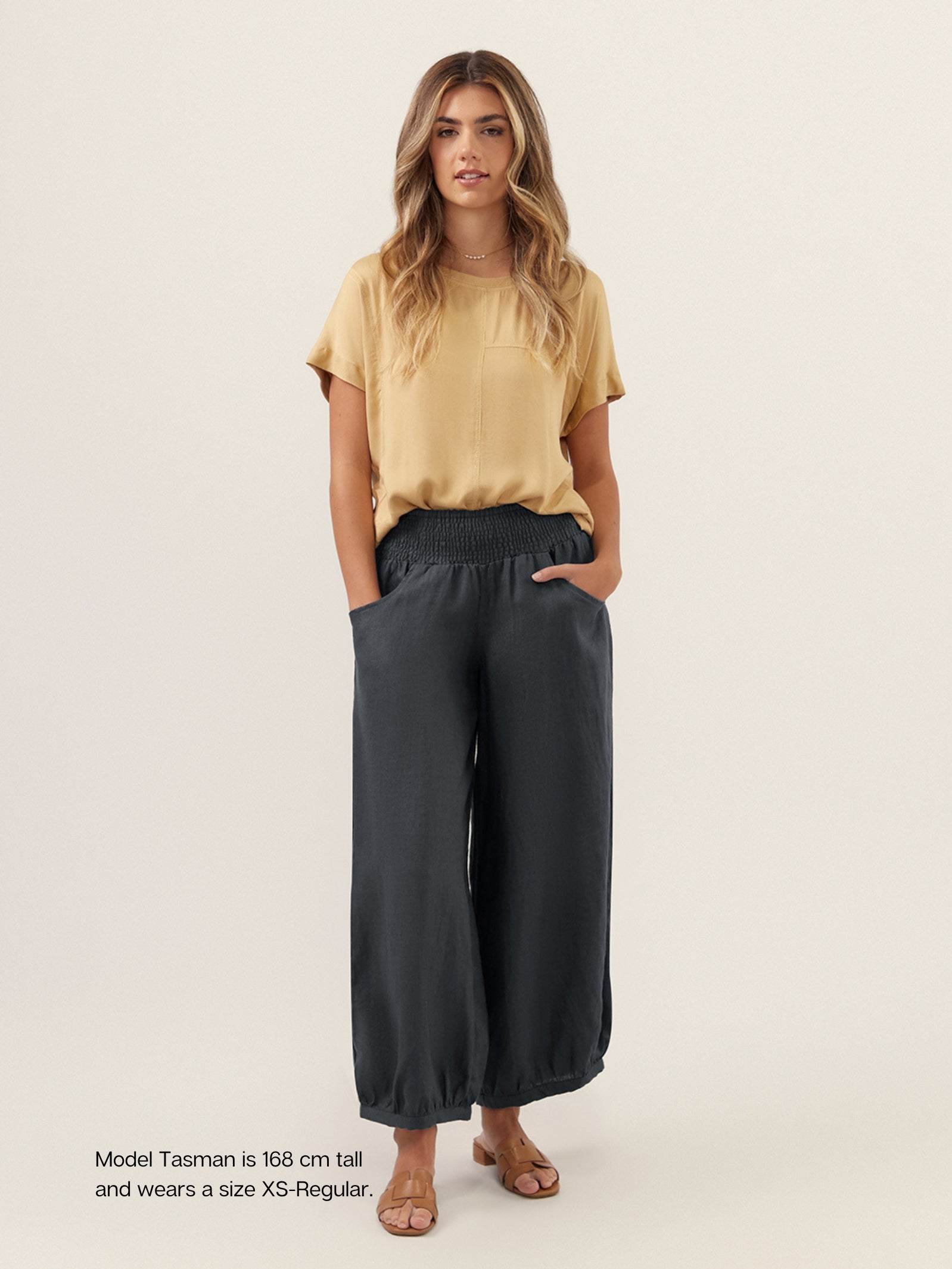 Sadhu French Linen Pants Charcoal