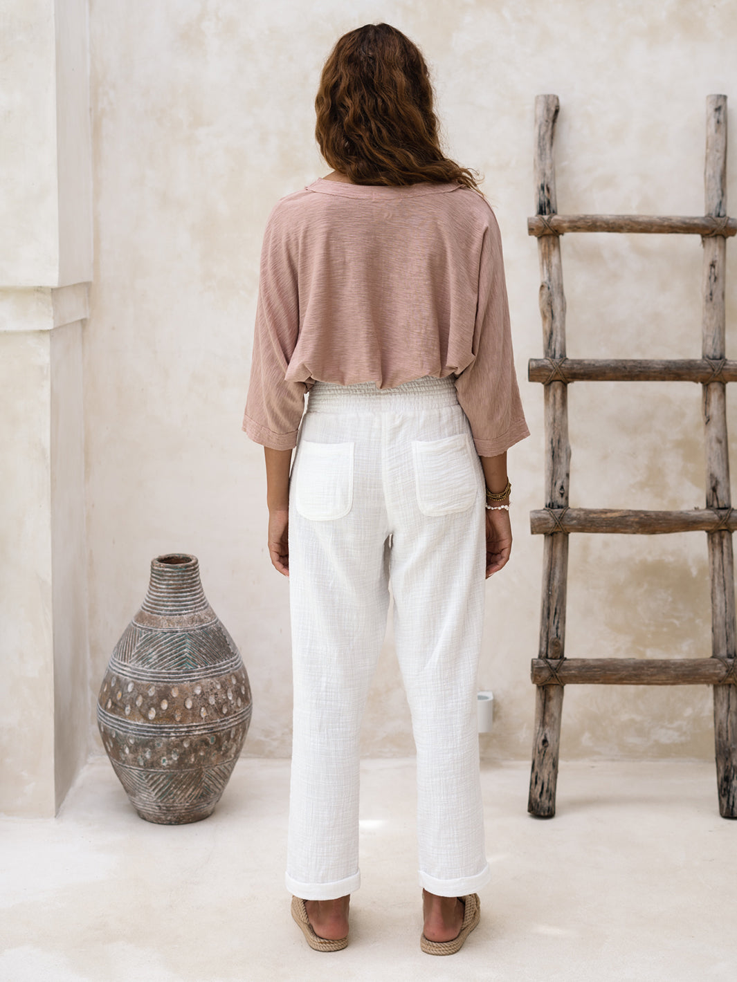 Delphi Cotton Pants Ivory