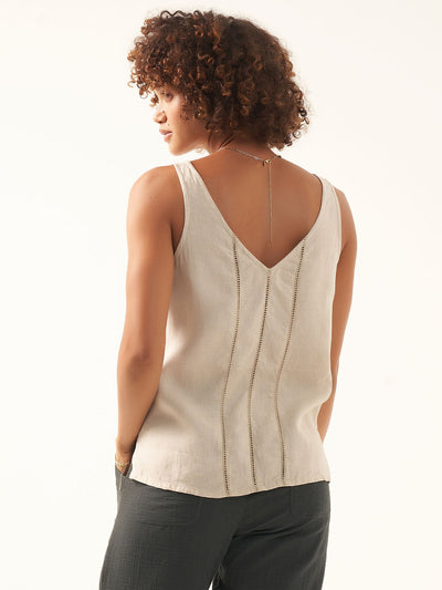 Giana Linen Top Almond