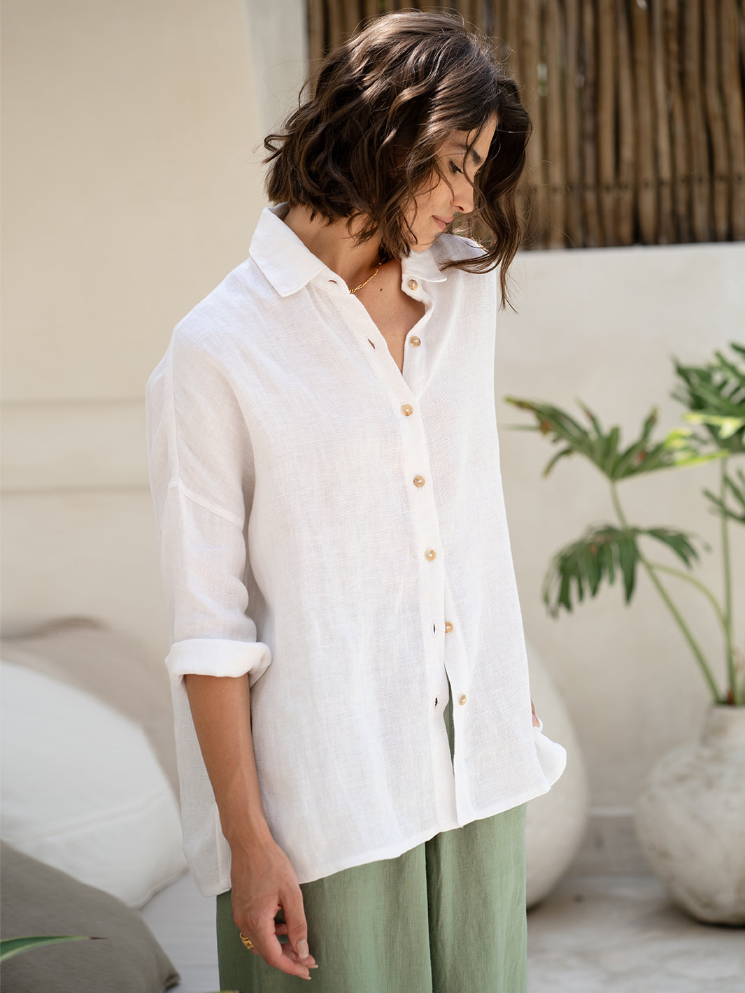 Laguna French Linen Shirt White