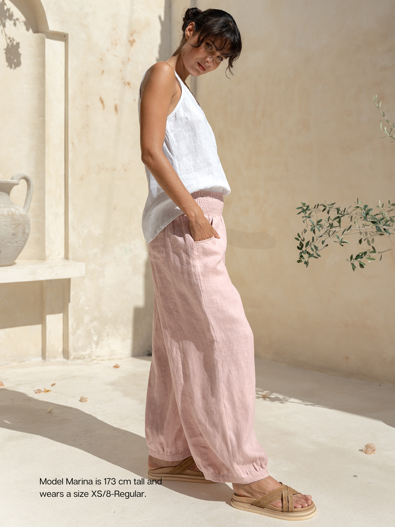 Sadhu French Linen Pants Dusty Pink