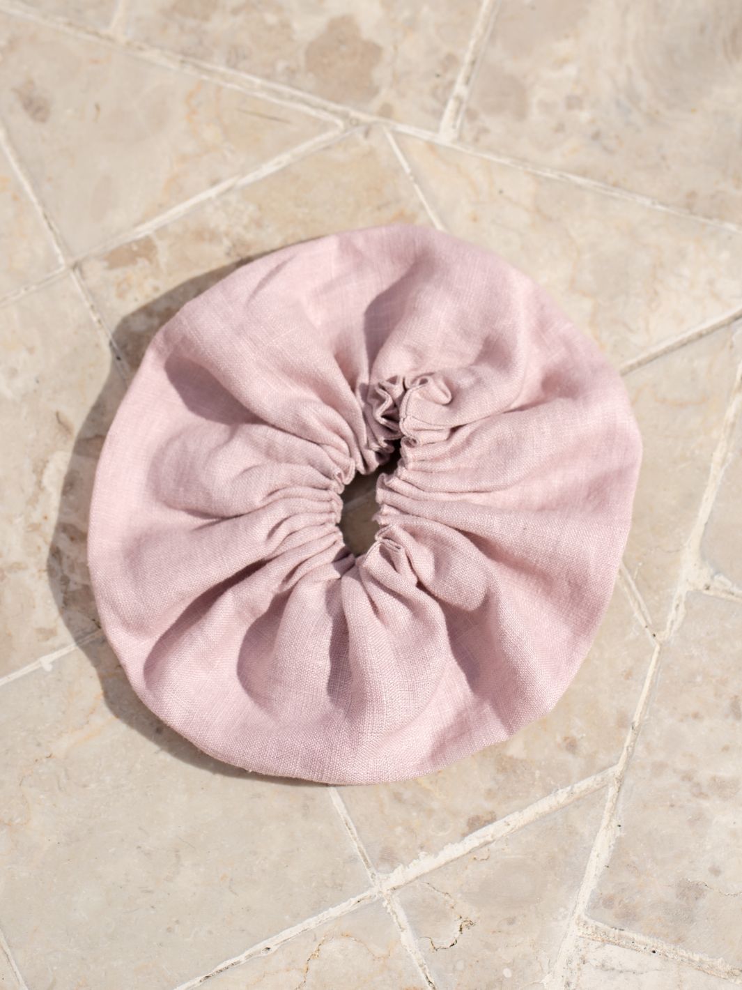 Image features Jumbo Linen Scrunchie in Tea Rose