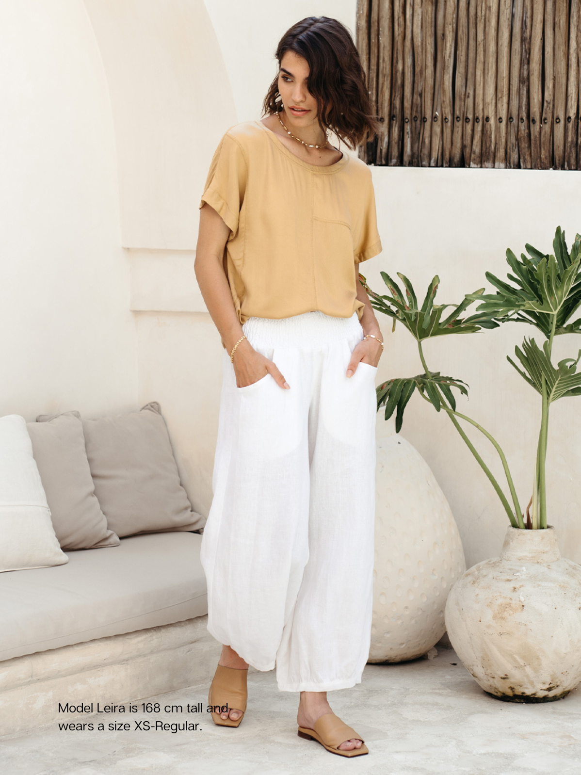 Sadhu French Linen Pants White